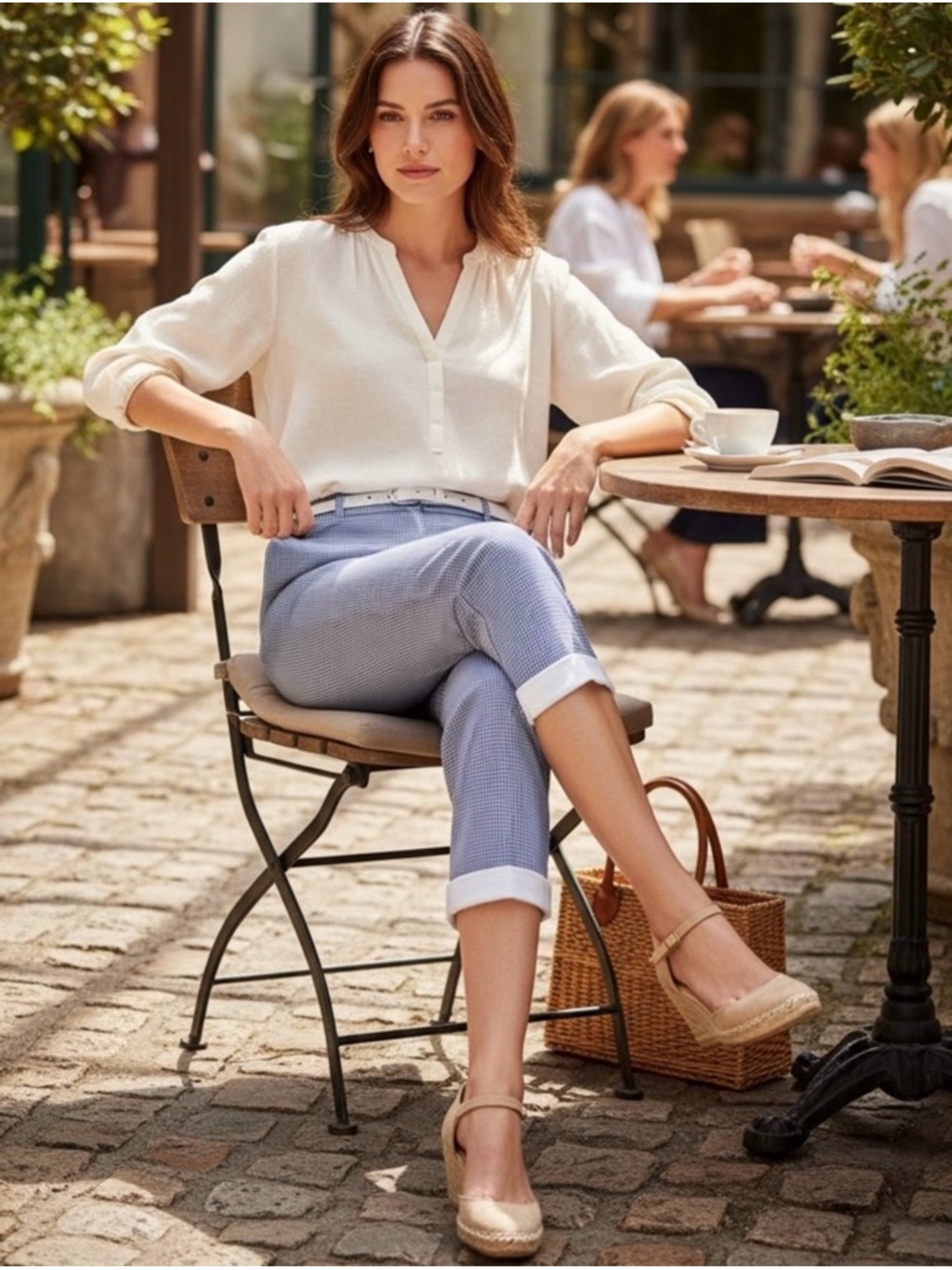 Prada Light Blue Cropped Slim pants.